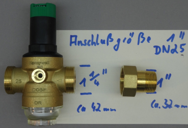 HS10 1"/DN25 durch Druckminderer ersetzen