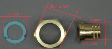 10er Set Wasserpumpenverschraubung (G1" auf R1/2")