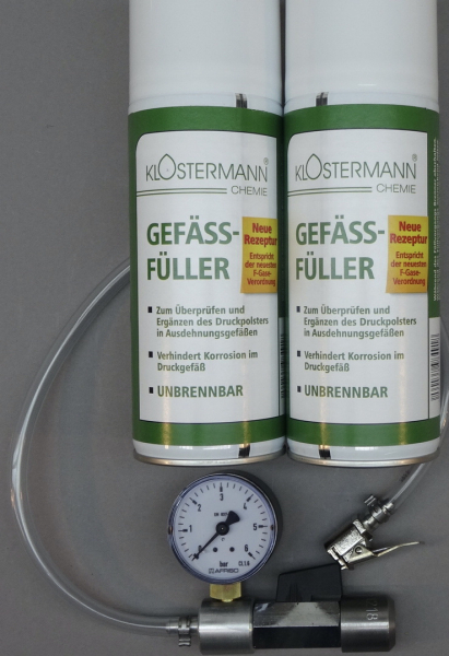 Set Klostermann: 2xFüllgas (unbrennbar) 1xAdapter