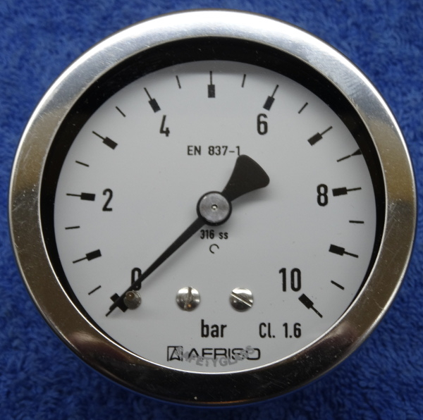 Druckminderer Shop Manometer 0 bis 10 bar (Edelstahl) Afriso