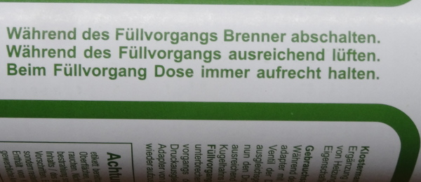 12 x Klostermann Füllgas (unbrennbar)